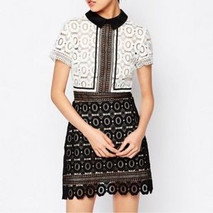 Self-Portrait Felicia Lace Schoolgirl Mini Dress Size 10